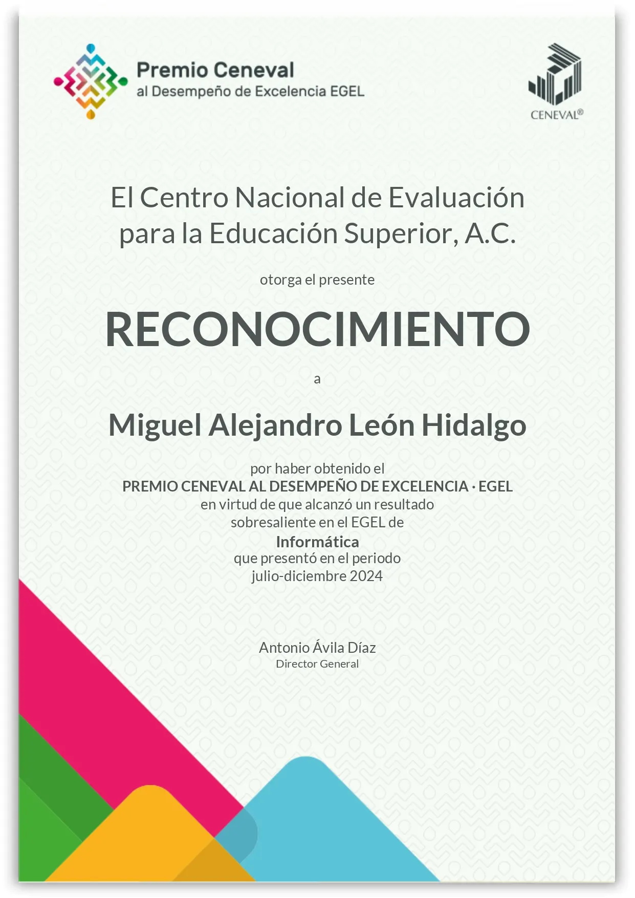 Premio CENEVAL a la Excelencia