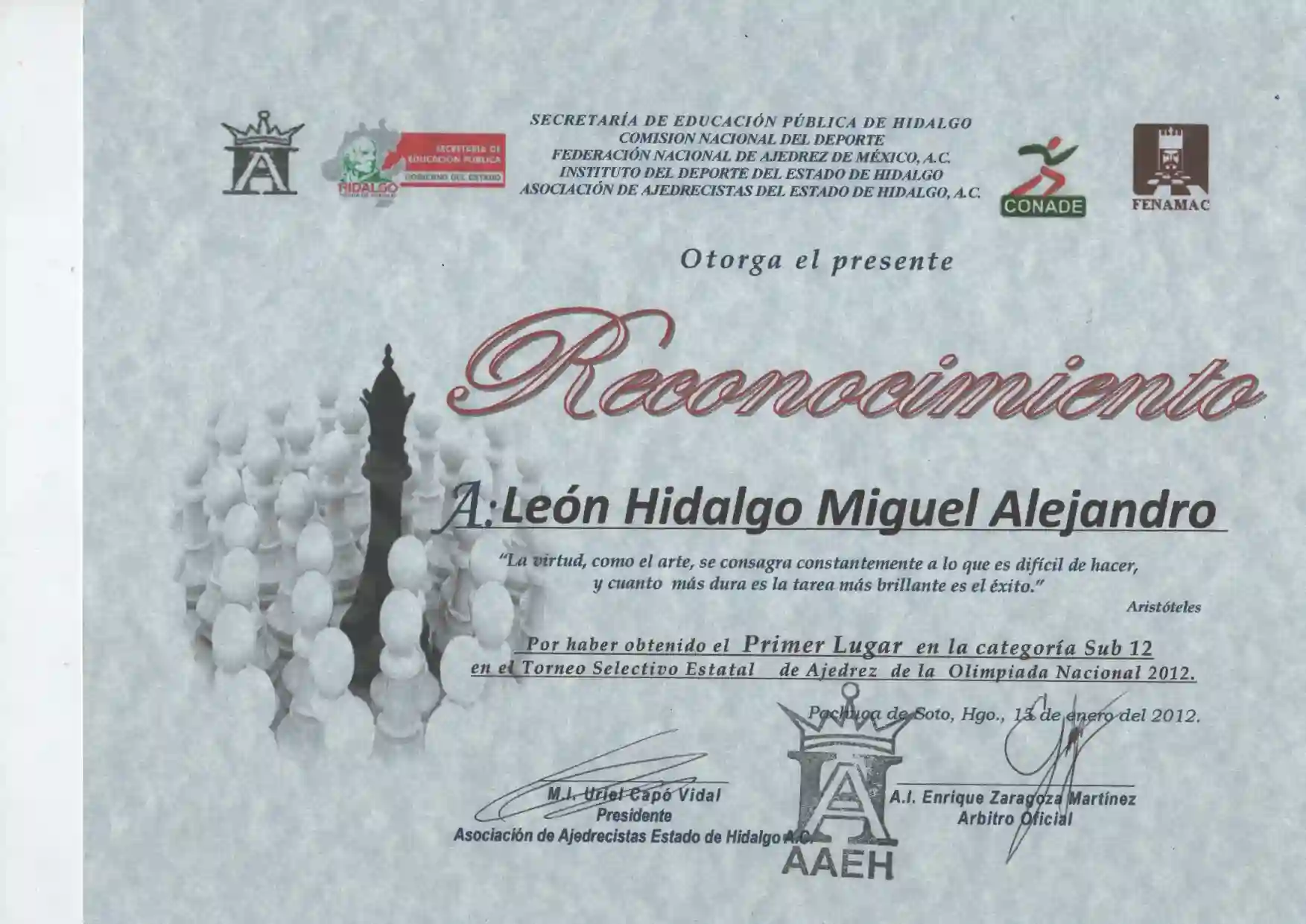 Campeón Nacional de Ajedrez Sub-12