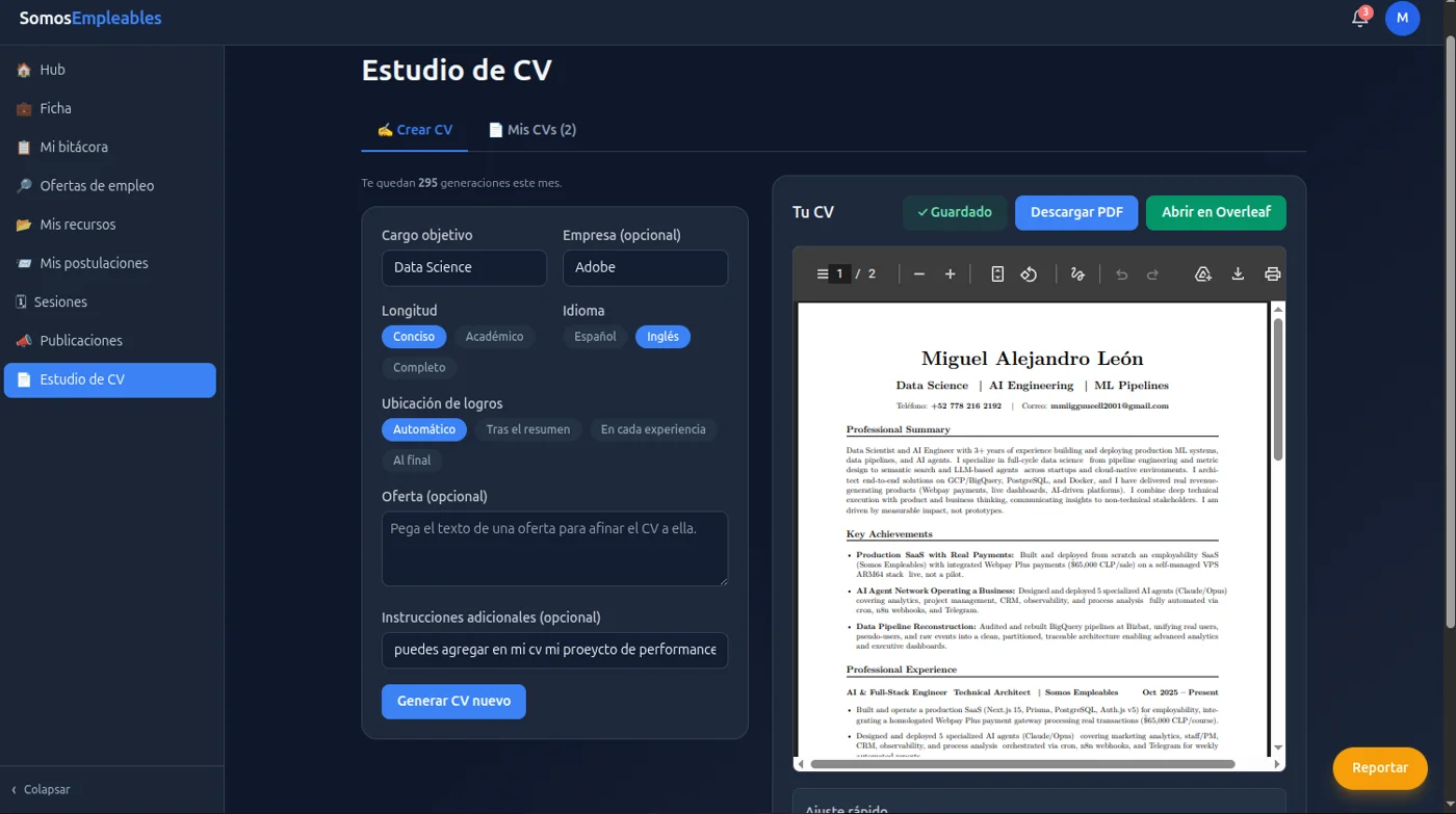 Estudio de CV con IA